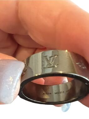 Louis Vuitton Men’s Instinct Ring M00513 Gunmetal Monogram Band Size 10 Rare